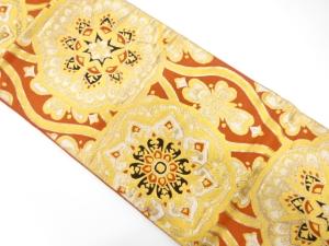 アンティーク　華紋に立涌模様織り出し袋帯（材料）